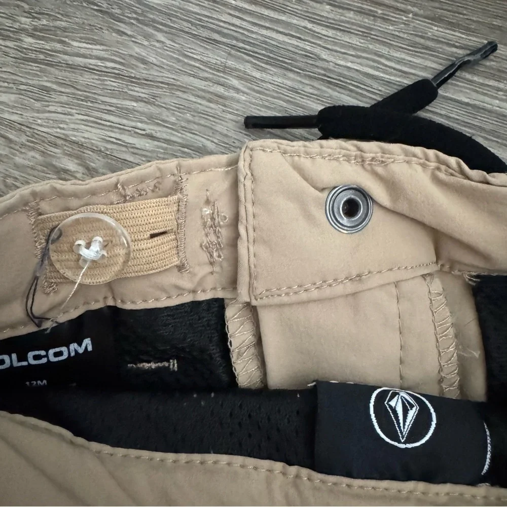 Kid's Volcom Tan Flat Front Walking Shorts